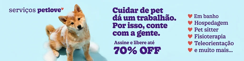 Banner Serviços Petlove 70% off