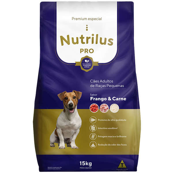 Ração Seca Nutrilus Pro Frango & Carne para Cães Adultos de Raças Pequenas