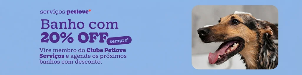 Banner Banho 20% OFF Clube Petlove Plus