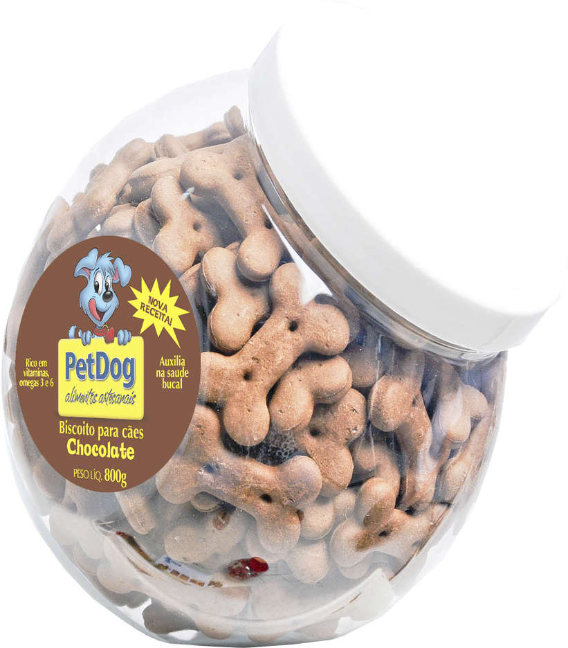 Biscoito Pet Dog para Cães Sabor Chocolate - 800g 