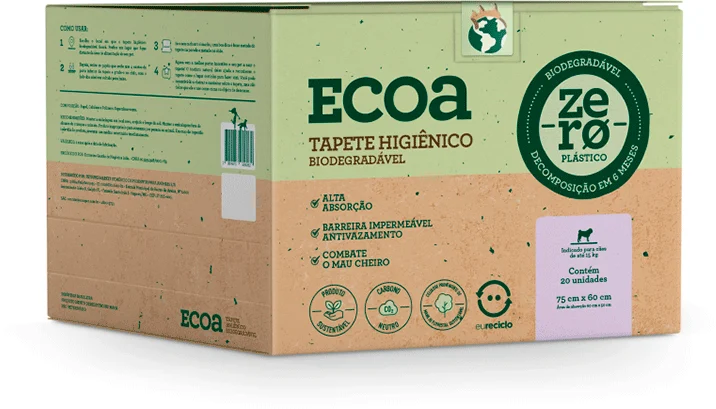 Tapete higiênico biodegradável Ecoa