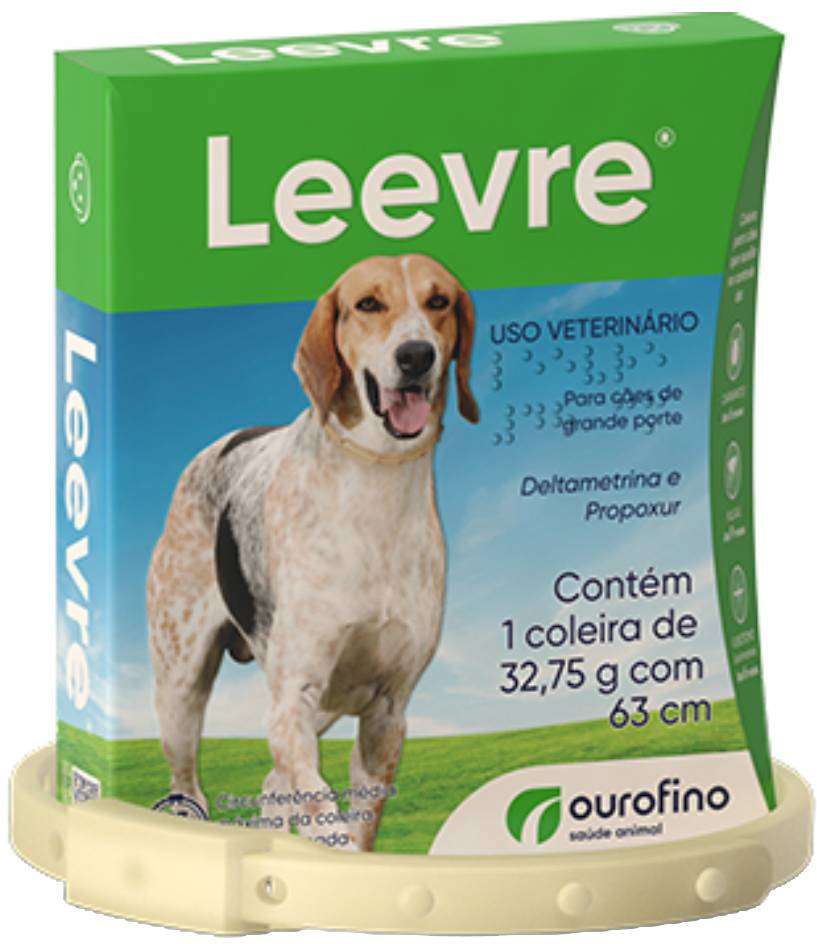 Coleira antipulgas Leevre Ouro Fino.