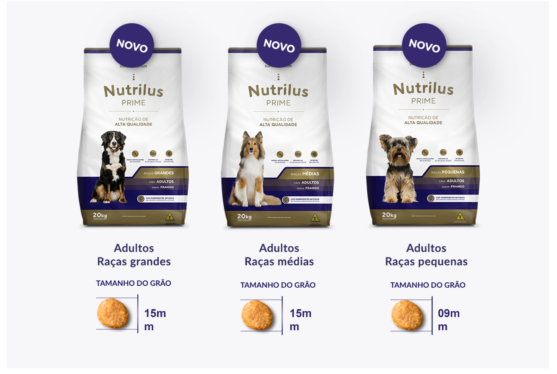 Ração Nutrilus Prime - embalagens