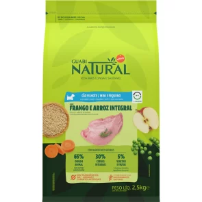 Ração Guabi Natural Frango e Arroz Integral para Cães Filhotes Raças Mini e Pequena