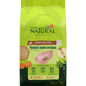 pacote de ração guabi natural para cães senior