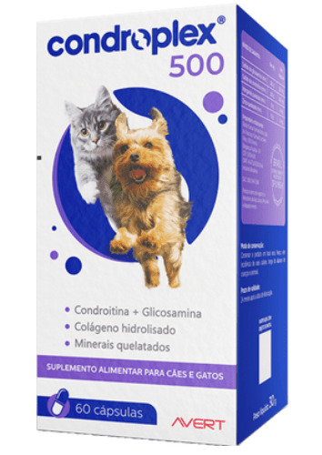 Suplemento Alimentar CondroPlex 500 para Cães e Gatos de Pequeno Porte