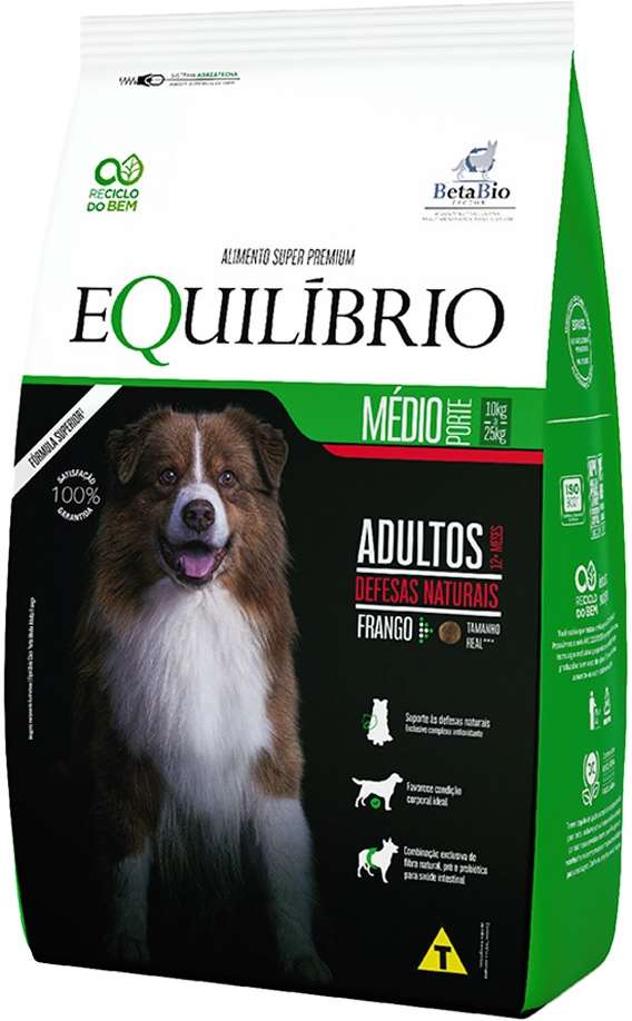 Ração Seca Equilíbrio Frango para Cães Adultos de Porte Médio