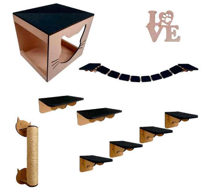 Kit Playground com Arranhador para Gatos 