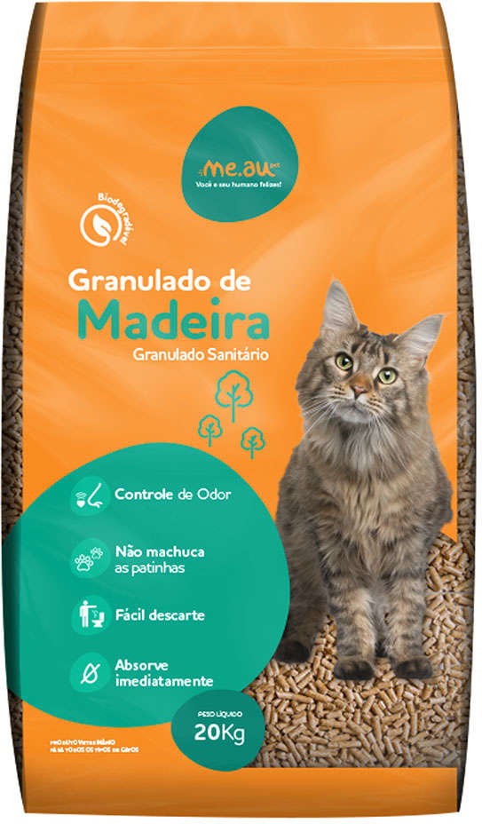 Granulado de Madeira Meau para Gatos