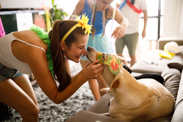 Cachorro com fantasia de Carnaval