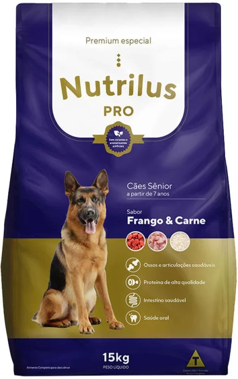 Ração Nutrilus Pro para cães sêniores
