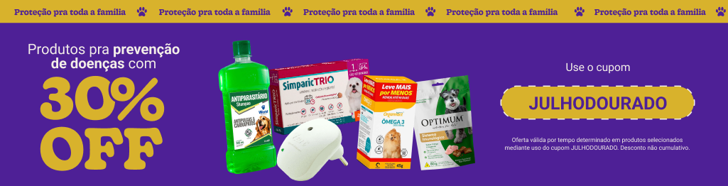 Banner informativo referente a campanha de julho dourado com foco em prevenção a doenças e zoonoses
