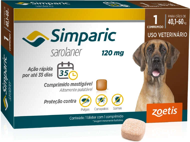 Simparic 120 mg — para cães de 40,1 a 60 kg