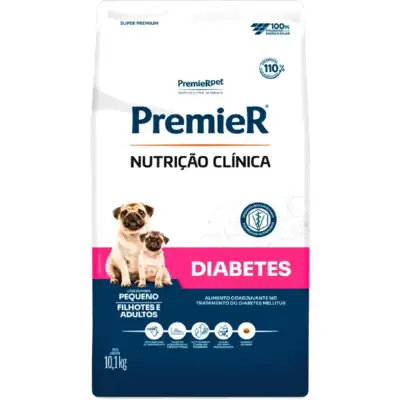 Ração Premier Pet Nutrição Clínica Diabetes para Cães Adultos e Filhotes Pequeno Porte
