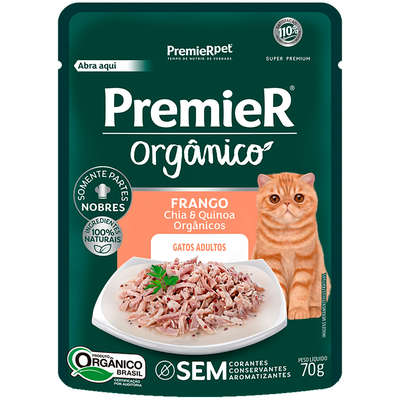 Ração Úmida PremieR Orgânico Frango para Gatos Adultos
