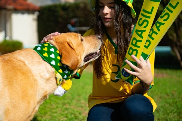 Cachorro com medo na Copa do Mundo.